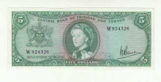 Trinidad & Tobago 5 Dollars 1964 Circ.  P27c Qeii
