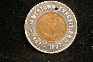 Jamestown Exposition 1907 Encased Cent