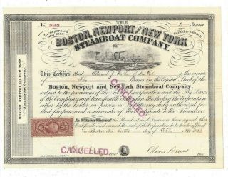 Stk - Boston,  Newport & York Steamboat Co.  1866 S/p Oliver Ames
