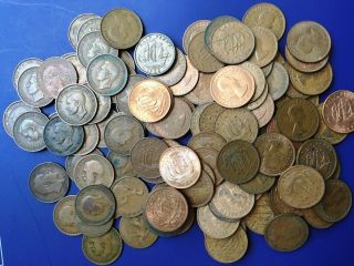 120 British Half Pennies - Mixed Dates 1906 - 1967
