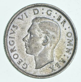 World Coin - 1942 Great Britain 2 Shillings - World Silver Coin - 11.  3g 694
