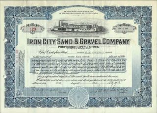 Stk - Iron City Sand & Gravel Co.  1928 Ohio River.  Great Vignette