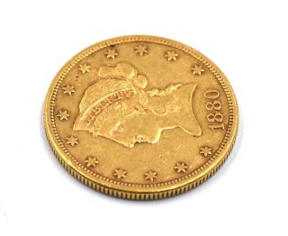1880 - S $10 LIBERTY HEAD EAGLE 90 GOLD US COLLECTIBLE COIN - F - VF 3