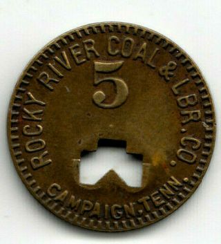 Campaign Tn Token - Rocky River Coal & Lumber Co - 5¢ Mdse - Warren Co Tenn R - 9