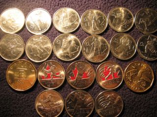 Complete Set Of 20 Coins Canada Vancouver 2010 Olympics.