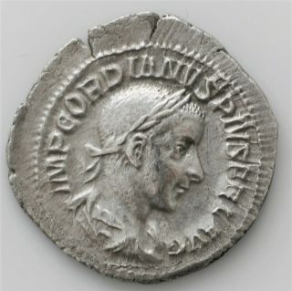 Roman Imperial Gordian Iii Ar Denarius.  Rome,  Ad 241.  Imp Gordianvs Pivs Fel Av
