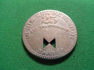 Wv Coal Scrip Token 25¢ The Consolidation Coal Company - Baxter - Wv - Marion County