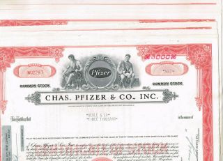Set 8 Chas.  Pfizer & Co. ,  Inc. ,  1950s,  Rarer Red Type,  Vf