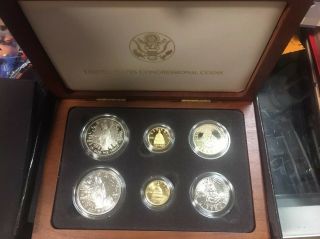 1989 Proof United States Congressional Coins Six Coin Set $5 Gold Gem