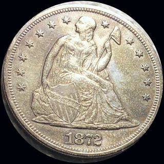 1872 Seated Liberty Dollar Borderline Uncirculated Silver Collectible Coin Nr $1