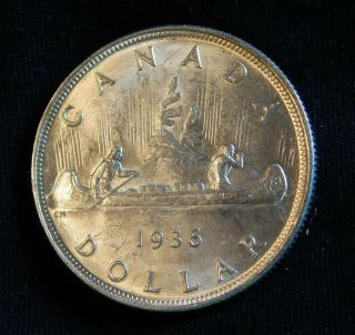 1936 Canada Silver Dollar - Bu / Unc,