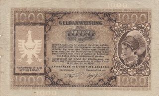 1000 Lire Vg - Fine Banknote From German Occupied Slovenia/laibach 1944 Pick - R24