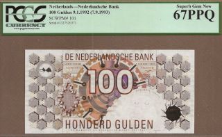 Netherlands: 100 Gulden,  (unc Gem Pcgs67),  P - 101,  07.  09.  1993,
