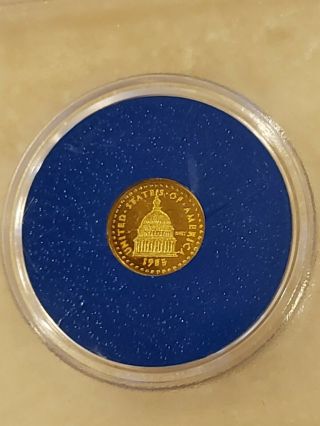 1985 RONALD W.  REAGAN 24K GOLD PROOF MEDAL /COIN LIMITED EDITION WITH 3