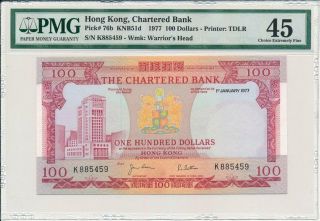 The Chartered Bank Hong Kong $100 1977 Pmg 45