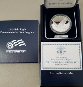 2008 Bald Eagle Silver Dollar Commemorative - Us Coin Box &