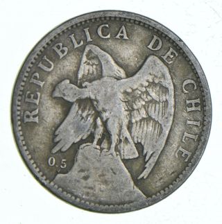 Silver - World Coin - 1921 Chile 1 Peso - 8.  6g - World Silver Coin 374