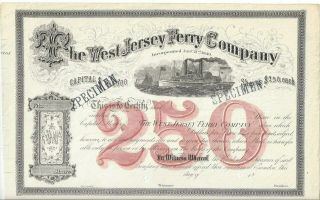 Stk - West Jersey Ferry Co.  18 - - Specimen Camden,  Nj Ran Phila.  To Camden.