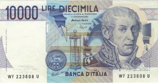 1984 10,  000 Lire Italy Italian Currency Banknote Note Money Bank Bill Cash 10000