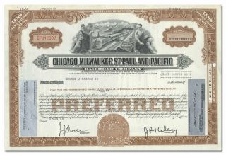 Chicago,  Milwaukee,  St.  Paul And Pacific Railroad Company Stock Certificate