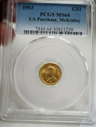 1903 La Purchase,  Mckinley Gold $1 Pcgs Ms64 1239