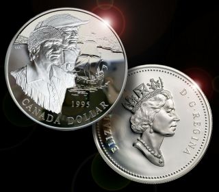 Canada Silver Proof $1 Coin,  W/case & 1995 Hudson Bay Co.  Founding 325 Yrs.