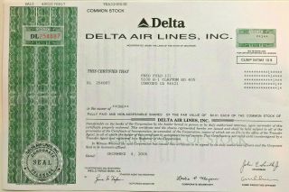 Delta Air Lines Airline Stock Certificate