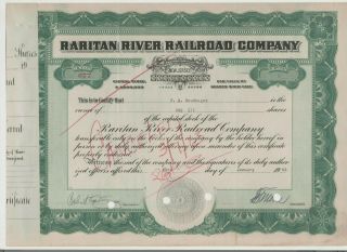 1962 Raritan River Railroad Company Stock Certificate Jersey