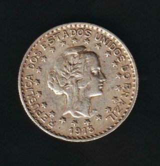 Brazil 1000 Reis 1913,  Silver