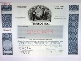 Nc.  Tenneco Inc. ,  2005 Specimen Stock Certificate,  Xf Abnc