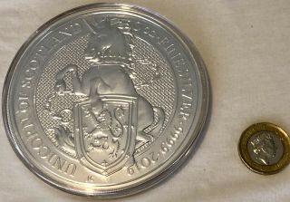 2019 10oz Queens Beasts Unicorn Of Scotland 10 Ounce Silver Bullion Coin Unc:
