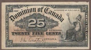 1900 Canada 25 Cent Note