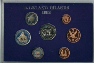 Falkland Islands 1982 Proof Set,  In Hard Plastic Case Only,  No Outer Box