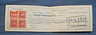 Antique 1923 Forgan Investment Co.  Omaha Nebraska Stock Receipt Scripophily