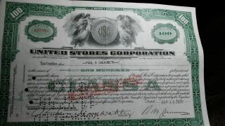 United Stores Stock Certificate From The 1930s