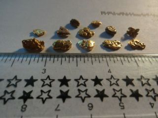12 CALIFORNIA GOLD NUGGETS 6.  0 Grams Pickers Coloma,  Ca.  - Gold 1st.  Discovered 3