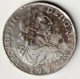 Spanish Bolivia Potosi Silver 8 Reales 1775 Jr Carolus Iii