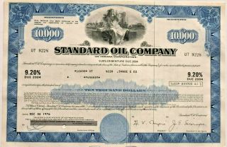 Standard Oil Company 1976 $10,  000 Bond Certificate Share