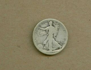 1917 - D U.  S.  Walking Liberty Half Dollar Obverse Mark Silver Coin