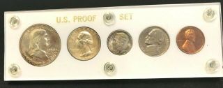 1950 Us Proof Coin Set Housed In Capitol Holder U.  S.