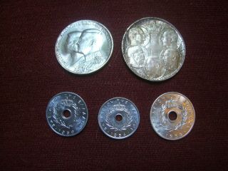 Assortment Of Modern Greek Coins,  Includes Silver Commemoratives