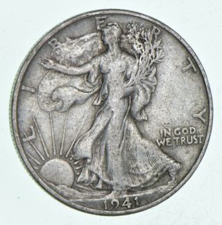 Xf,  1941 - D Walking Liberty 90 Silver Us Half Dollar - Coin 940