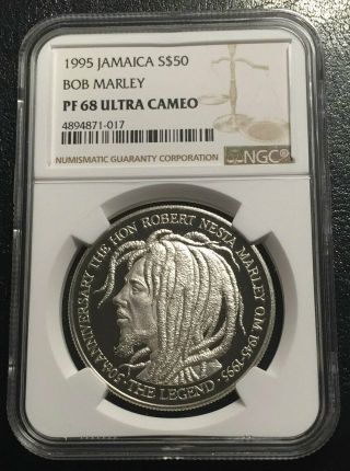 1995 Jamaica $50 Bob Marley Pf68 Ultra Cameo
