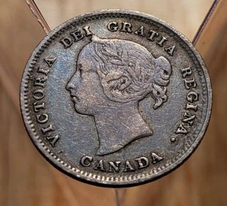 1888 Canada Queen Victoria 5 Cents Silver Coin - - Better Grade