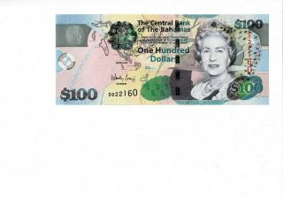 The Central Bank Of The Bahamas 2009 100 Dollars Gem Unc