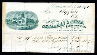 Cincinnati Ohio.  Schaller & Gerke,  Eagle Brewery,  1870 Letter Head Beer Kegs