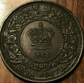 1864 Nova Scotia Half Cent - Fantastic Example