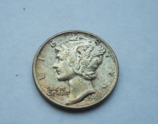 Au 1942/1 P Over Date Silver Mercury Dime Coin