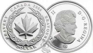 Canada 2006 $1 Medal Of Bravery Proof Silver Dollar Coin