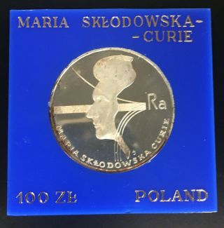 Poland,  100 Zloty,  Marie Curie,  1974,  Silver Proof